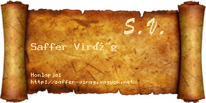 Saffer Virág névjegykártya
